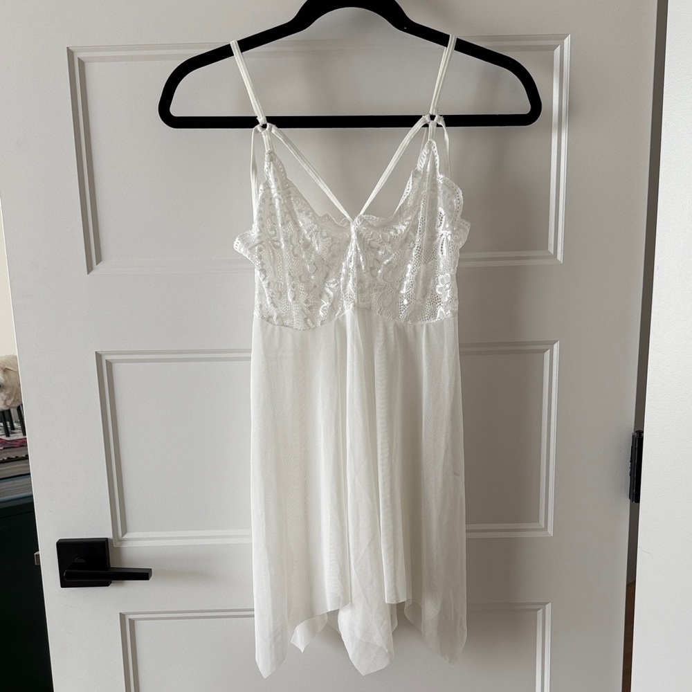 White Lace Chemise Lingerie Top
